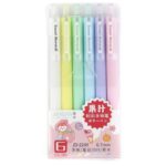 خودکار پاستلی JIANDAN بسته 6 عددی با قطر نوشتاری 0.7 میلی متری لوازم التحریر ایران اروپا