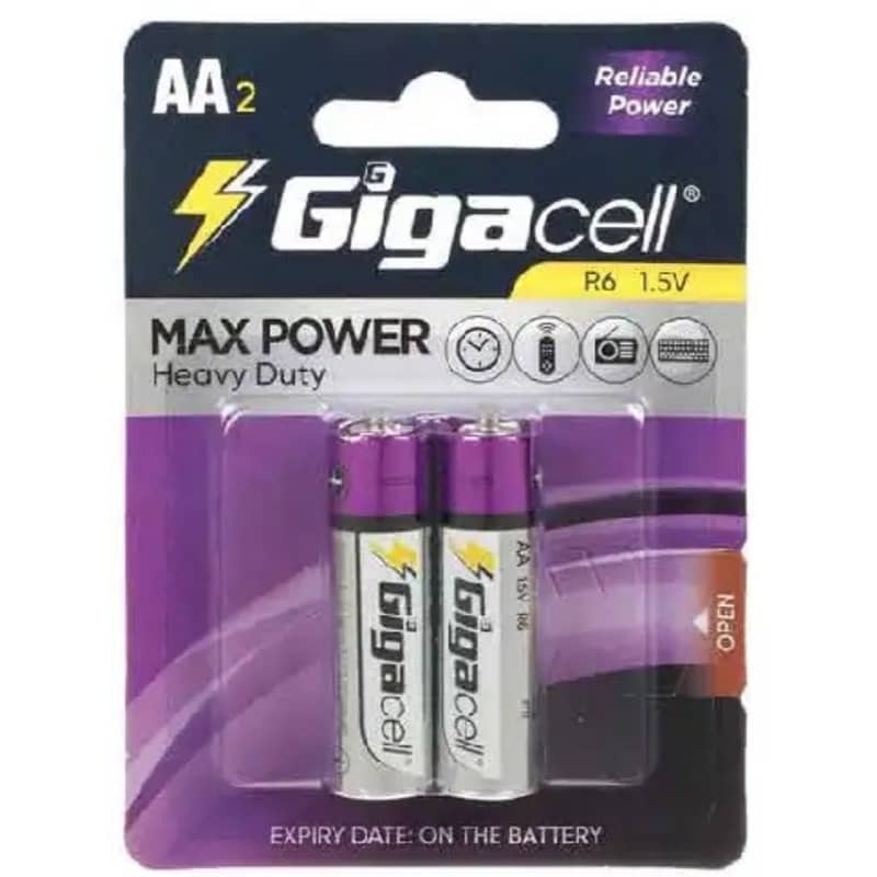باتری قلمی گیگاسل Gigacell مدل Max Power بسته 2 عددی لوازم التحریر ایران اروپا