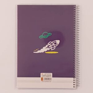 دفتر زبان 2 خط 100 برگ جلد سخت ایمان کد 9506